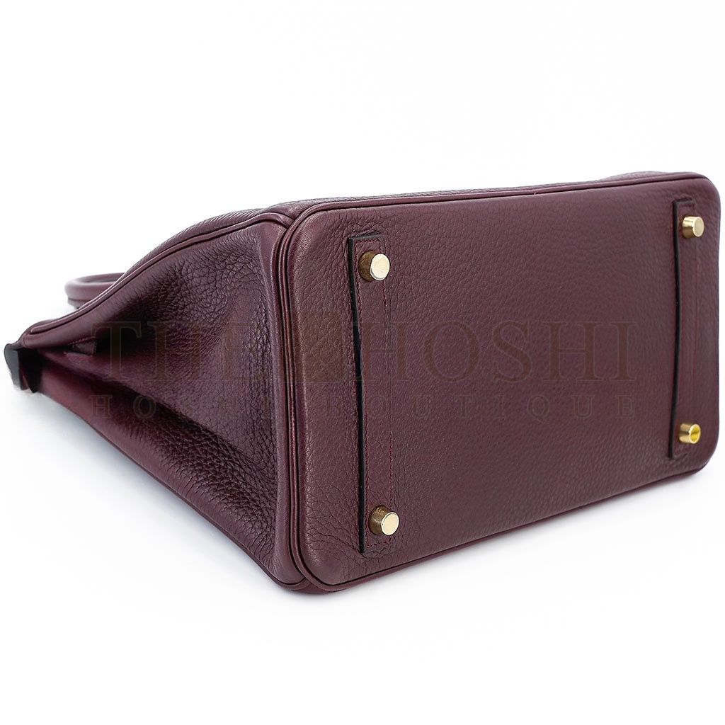 H**me5 BIRKIN 30 TOGO LEATHER BURGUNDY GOLD BUCKLE BAG 8575895581 (30*22*15cm) Master Quality